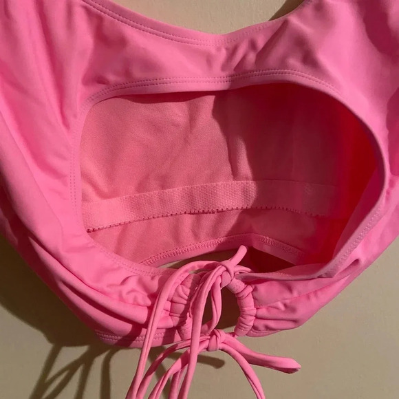 K Bye No Boundaries Barbie Pink Hot Pink Neon Swim Top Sz XL - Picture 3 of 4
